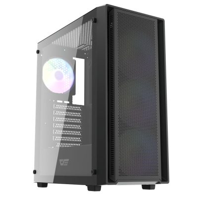 darkFlash DK353 黑 顯卡長34/U高16.5/12cm彩虹扇*4(明暗,兩速切換)/玻璃透側/ATX