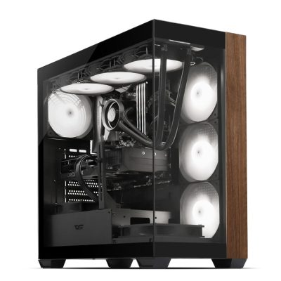 darkFlash DS900 WOOD 黑 顯卡長42.5/U高17/全景玻璃透側/ARGB風扇*4/含顯卡支架/ATX
