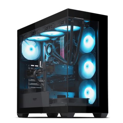 darkFlash DS900 黑 顯卡長42.5/U高17/全景玻璃透側/ARGB風扇*4/含顯卡支架/ATX