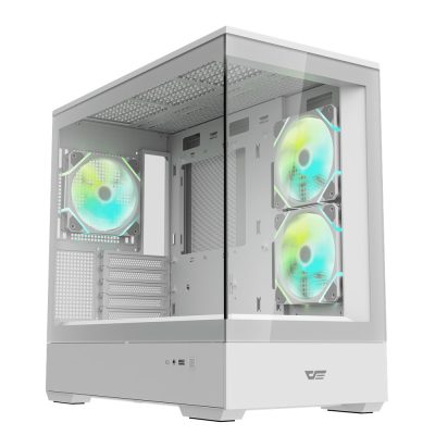 darkFlash MOTI 鏡之島 白 顯卡長39/CPU高17/全景玻璃透側/M-ATX