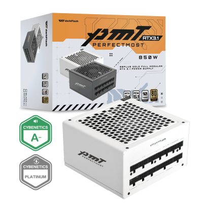 darkFlash PMT850(850W) 白色版 雙8/金牌/全模組/ATX3.1(PCIe 5.1)/主日系/10年保