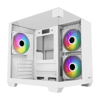 全漢 S190 白 無敵海景+天窗機殼/M-ATX/分艙/內附ARGB風扇3個/顯卡325mm/塔扇155mm