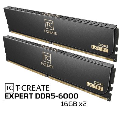 十銓 T-Create EXPERT DDR5-6000 32G(16G*2)-黑(CL38/支援XMP&EXPO)