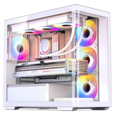 喬思伯 D300 白 顯卡長43/U高18/全景環形玻璃/支援背插/M-ATX