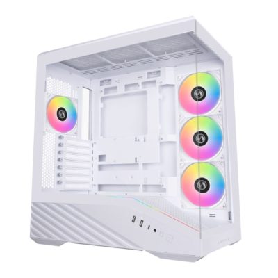 聯力 Vector V100R 白 顯卡長41.5/U高18/全景玻璃/內建燈條,顯卡支架/支援背插/ATX