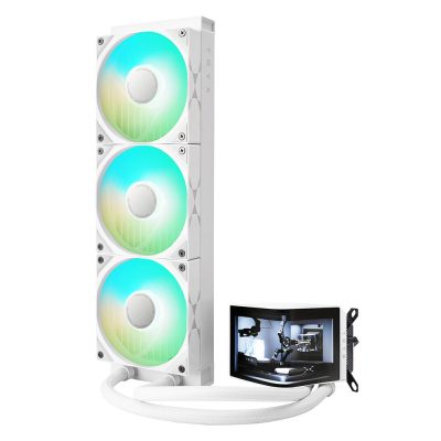 PANORAMA ARGB 360 白色 6.5″AMOLED曲面螢幕/Asetek8.5代泵浦/6年保/螢幕2年保