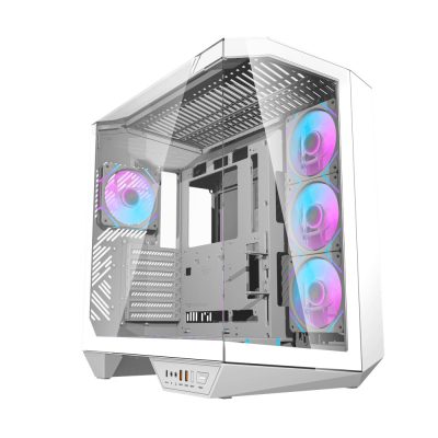darkFlash DY460 白 顯卡長40/CPU高18.5/全景玻璃/支援背插/12cm風扇*4/ATX
