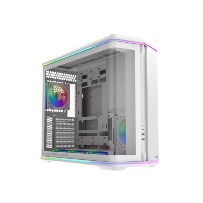 先馬 SAMA V71 白色 (曲面全景玻璃機殼/分艙設計/支援背插BTF/ATX)