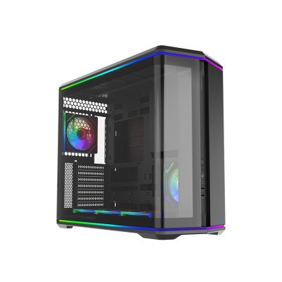 先馬 SAMA V71 黑色 (曲面全景玻璃機殼/分艙設計/支援背插BTF/ATX)