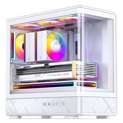喬思伯 D200 白 (M-ATX/Type-C/一體式曲面玻璃/溫度顯示/分艙設計/顯卡410mm/塔扇171mm)