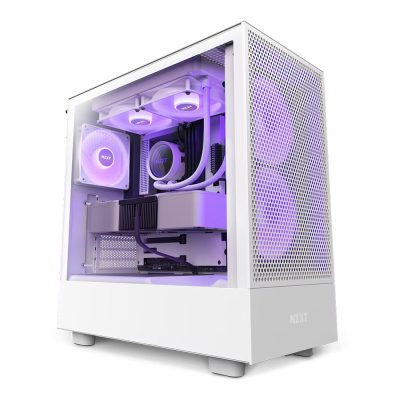 恩傑 NZXT H5 FLOW RGB 白色 (E-ATX/內附4風扇/支援8風扇/2年保固)