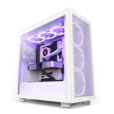 恩傑 NZXT H7 FLOW RGB 白色 (E-ATX/內附3顆ARGB風扇/支援10風扇/2年保固)