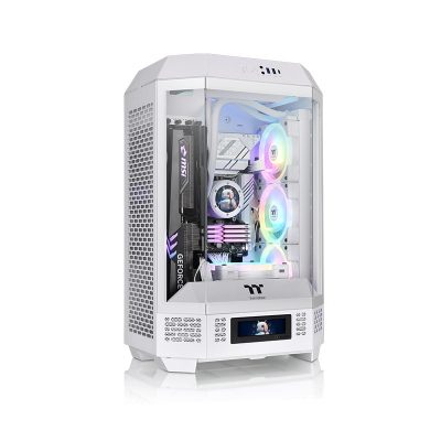 曜越 The Tower 300 白 (M-ATX/全景玻璃/八角柱造型/支援BTF背插/顯卡長40cm/CPU高21cm)