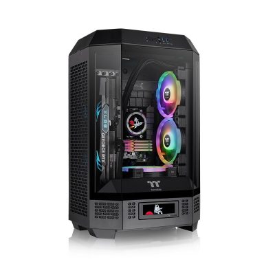 曜越 The Tower 300 黑 (M-ATX/全景玻璃/八角柱造型/支援BTF背插/顯卡長40cm/CPU高21cm)