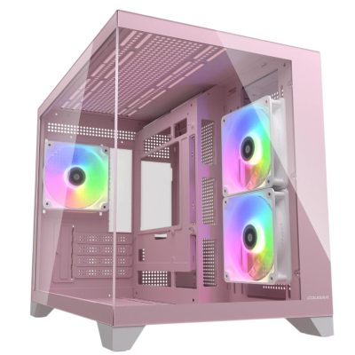美洲獅 COUGAR FV150 Mini RGB 粉 (M-ATX/Type-C/內建風扇測2後1/雙艙設計/支援BTF背插/顯卡40/U高17)