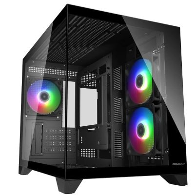 美洲獅 COUGAR FV150 Mini RGB 黑 (M-ATX/Type-C/內建風扇測2後1/雙艙設計/支援BTF背插/顯卡40/U高17)