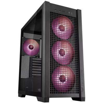 華碩 TUF Gaming GT302 ARGB 中塔機殼 黑色 顯卡長41/U高16.5/Type-C/內建風扇前3後1/支援BTF背插/E-ATX