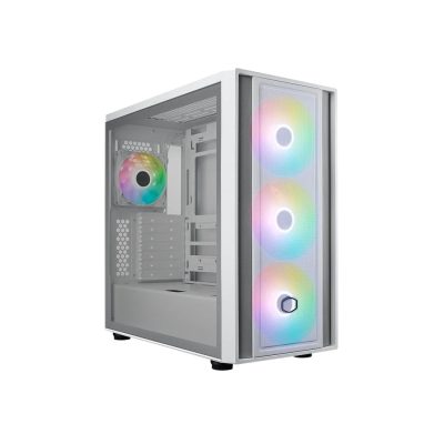酷碼CoolerMaster MasterBox 600 白色/強化玻璃側板/ATX/支援背插/CPU高17cm/顯卡長41cm/內含14cm ARGB風扇*3 + 12cm ARGB風扇*1/2年保固