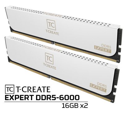 十銓 T-Create EXPERT DDR5-6000 32G(16G*2)-白(CL30/支援XMP&EXPO)（洽業務）