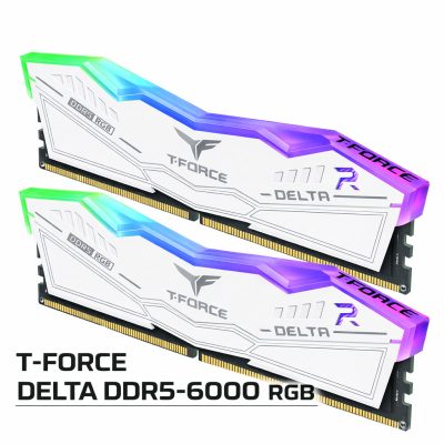 十銓 T-Force DELTA RGB DDR5-6000 32G(16G*2)-白(CL30/支援XMP&EXPO)（洽業務）