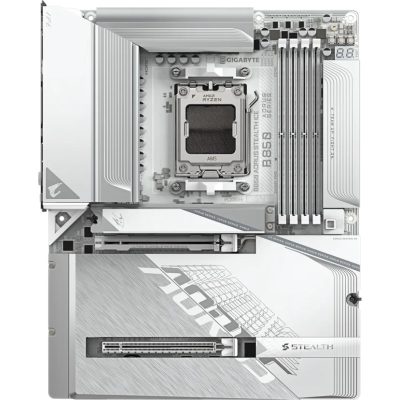 技嘉 B850 AORUS STEALTH ICE 白色 (ATX/1H/Realtek 5Gb/Wi-Fi 7+BT 5.4/背插式/註五年)14+2+2相供電