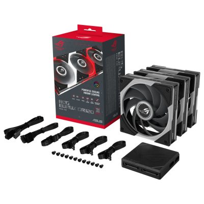 華碩 ROG Eurux GR120 ARGB 風扇 三入包 (PWM/專利串接接頭計/三個獨立燈效區域/2600 RPM/3年保固)