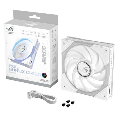 華碩 ROG Eurux GR120 ARGB 風扇 潮競白 單入包 (PWM/專利串接接頭計/三個獨立燈效區域/2600 RPM/3年保固)