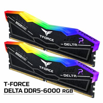 十銓 T-Force DELTA RGB DDR5-6000 32G(16G*2)-黑(CL30/支援XMP&EXPO)（電源供應器/主機板 擇一搭購(洽業務)）
