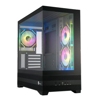 視博通 SAK220 黑 ( M-ATX/ARGB/內建風扇測2後1/顯卡長42.7cm/U高16.5cm/TYPE-C/支援360水冷)